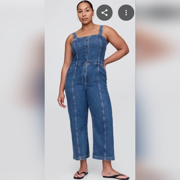 GAP Women's Blue Denim Overalls - Picture 4 of 5